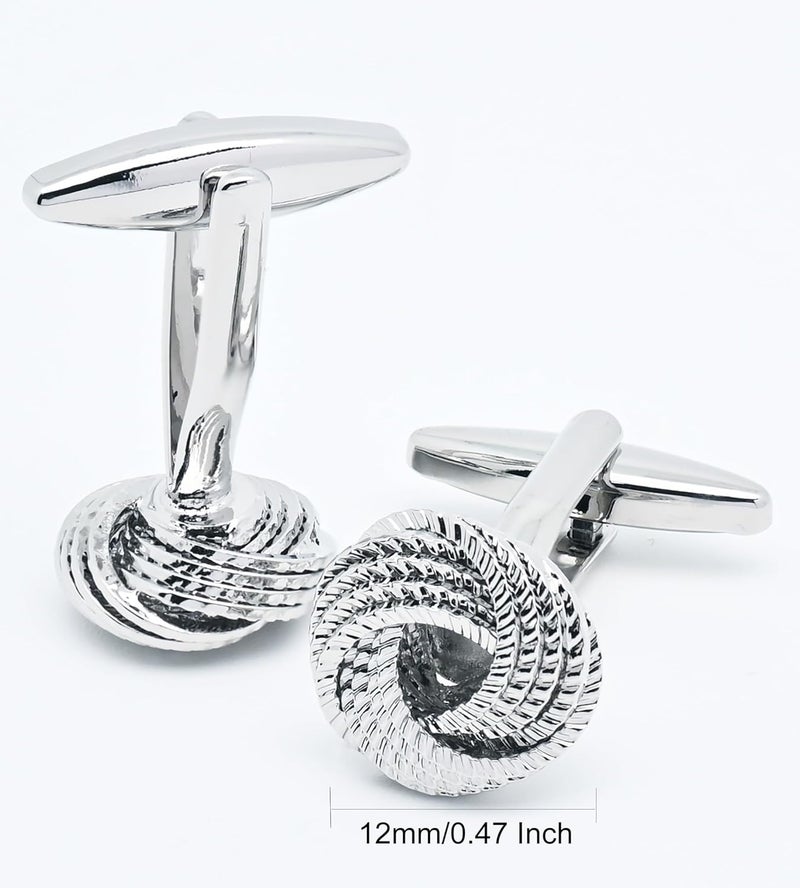 Jonwo Hollow Out Twist Knot Shape Men's Cufflinks In Gift Case Silver / 14K Gold Plated Cufflinks for Men Jewelry for Wedding Party Business Birthday Anniversary Dress - Image 4